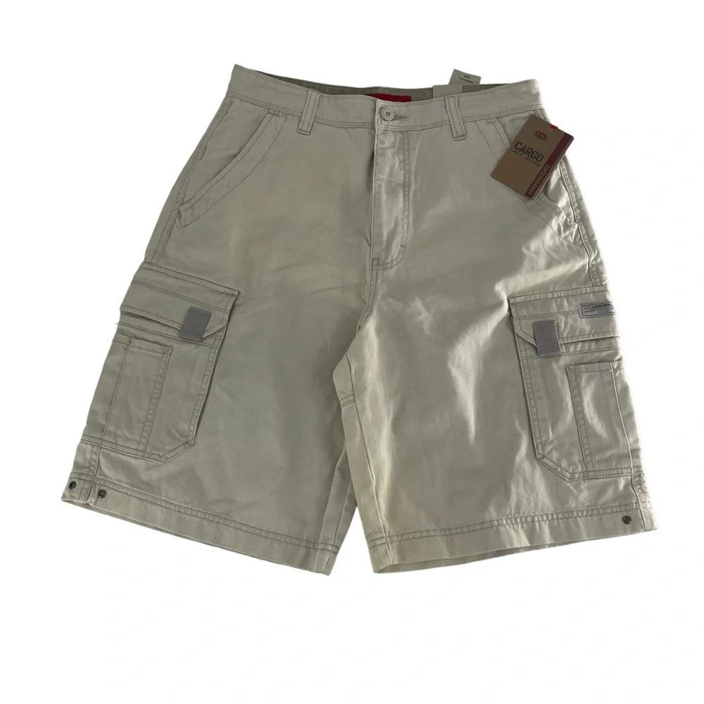 NWT Y2K Unionbay Shorts Mens 32 Tan Baggy Loose Wide Cargo Skater Grunge Hip Hop